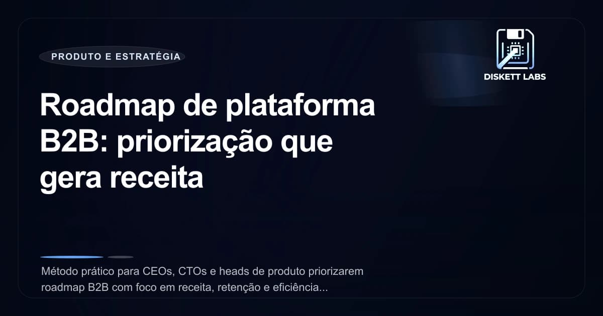 Roadmap de plataforma B2B: priorização que gera receita