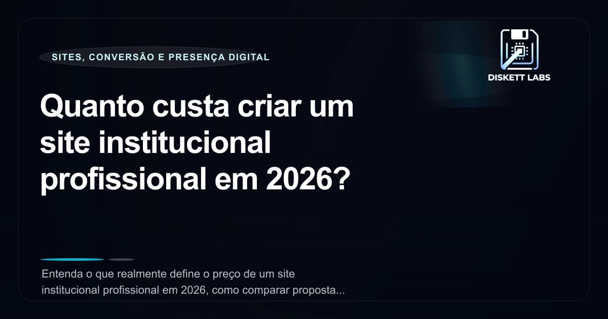 Quanto custa criar um site institucional profissional em 2026?